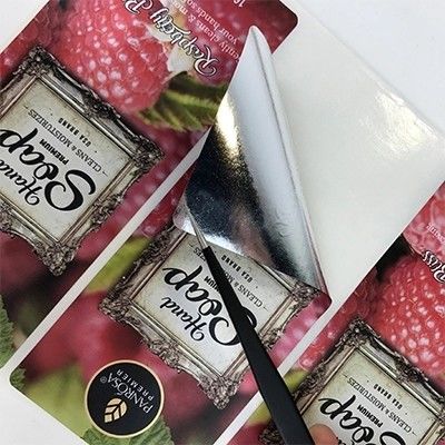주스 와인 유리병 라벨 스티커를 출력하는 아이보리지 접착제